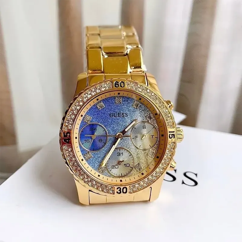 Guess Confetti Two-tone Dial Crystal Ladies Watch- W0774L2